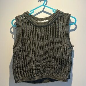 Zara Green Cropped Vest